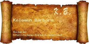 Kelemen Barbara névjegykártya